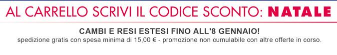 Al carrello scrivi il codice sconto NATALE
