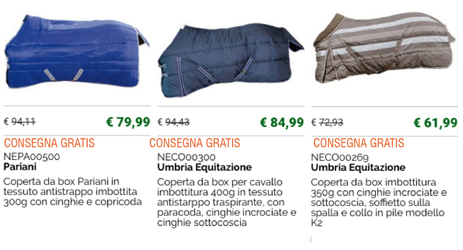 Coperte per cavalli a consegna GRATIS