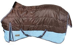 Coperta piumino da box in nylon imbottitura 250g, chiusura anteriore con cordicella sottocoda e copricoda ANCHE PER PONY