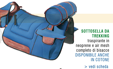 Sottosella da trekking traspirante in neoprene e air mesh completo di bisacce