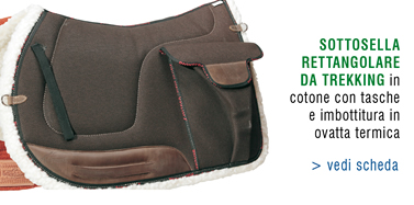 Sottosella rettangolare da trekking in cotone con tasche e imbottitura in ovatta termica