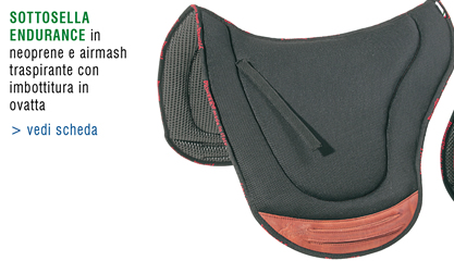 Sottosella endurance in neoprene e airmash traspirante con imbottitura in ovatta