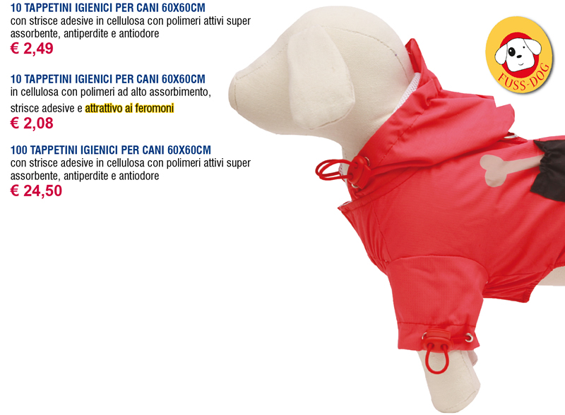 PREZZI SPECIALI -50% SUI TAPPETINI PER CANI