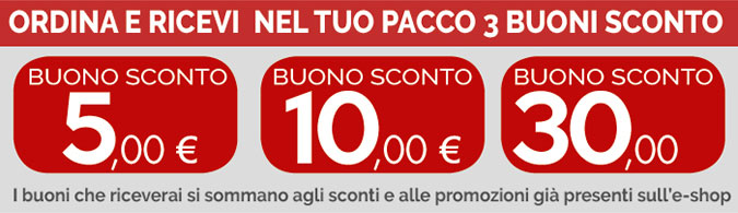 Ordina e ricevi nel tuo pacco 3 buoni sconto