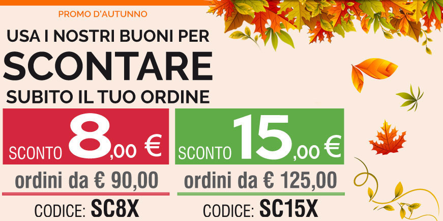 Usa i nostri buoni per scontare subito il tuo ordine