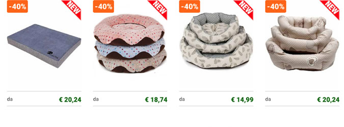 Cucce OUTLET sconti > 40%