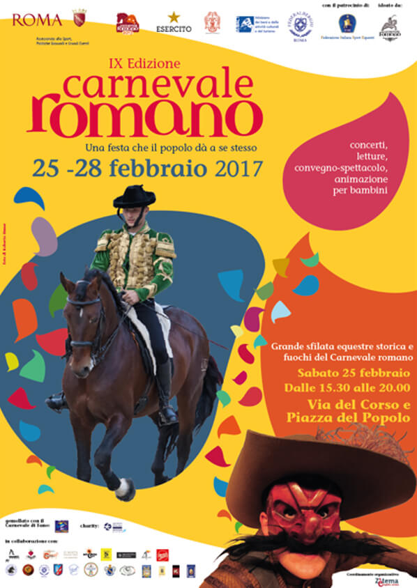 Carnevale Romano 2017: dal 25 al 28 febbraio Roma si colora in nome di antiche tradizioni